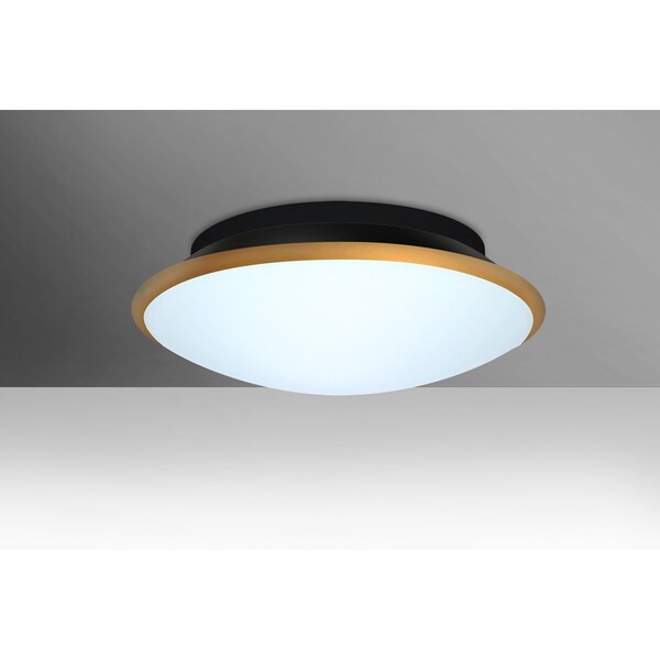 Besa Lighting Silk 16 Ceiling, Opal/Gold, 1x30W LED SILK16GDC-LED - main
